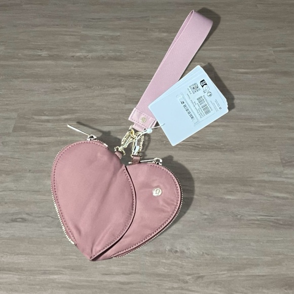 lululemon athletica Handbags - NWT Lululemon Just the Essentials Dual Pouch Wristlet Chai Spice Heart